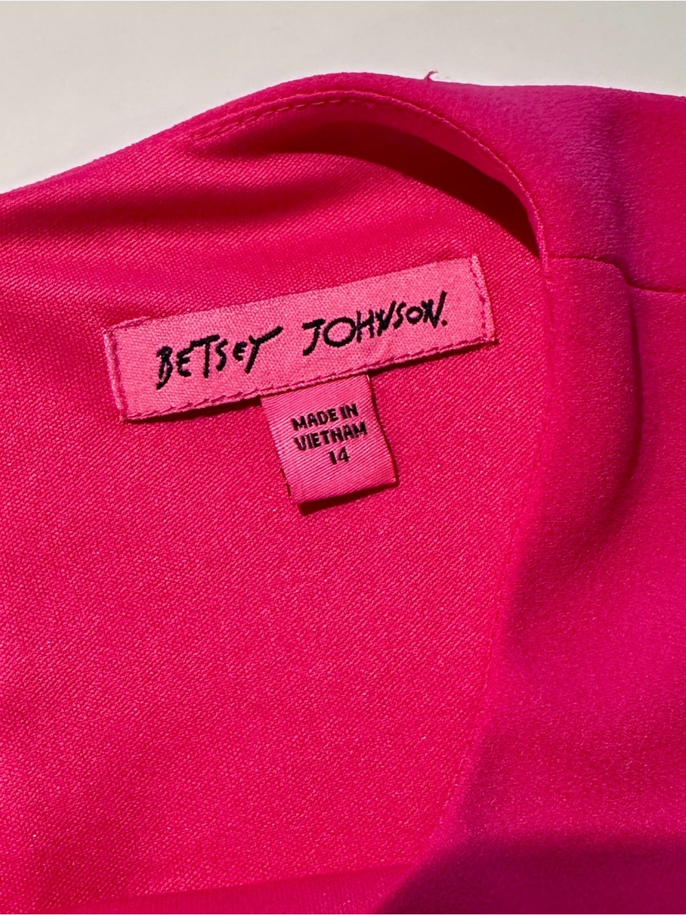 Betsey Johnson Hot Pink Sleeveless Mod Pocket Shift Dress - Size M